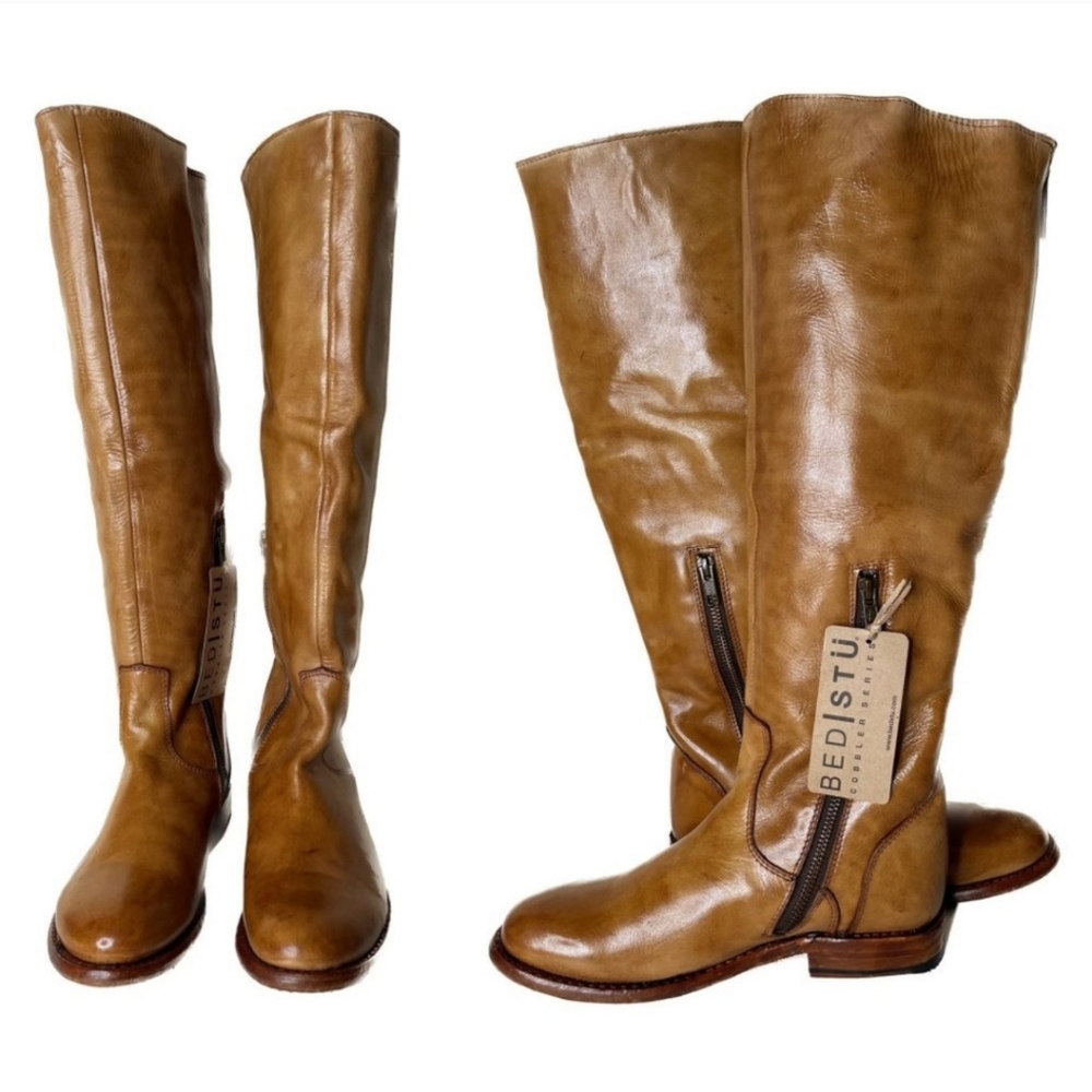 BED STU Tess Windsor US 7 Tan Glaze Tall Riding Boot!